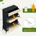 thumbnail image 2 of Yeshouse Armarios para zapatos con cajones con 2 puertas volteables o 3 puertas volteables armario de almacenamiento con entrada para zapde de madera, para el pasillo de entrada de la sala de estar, 2 of 5