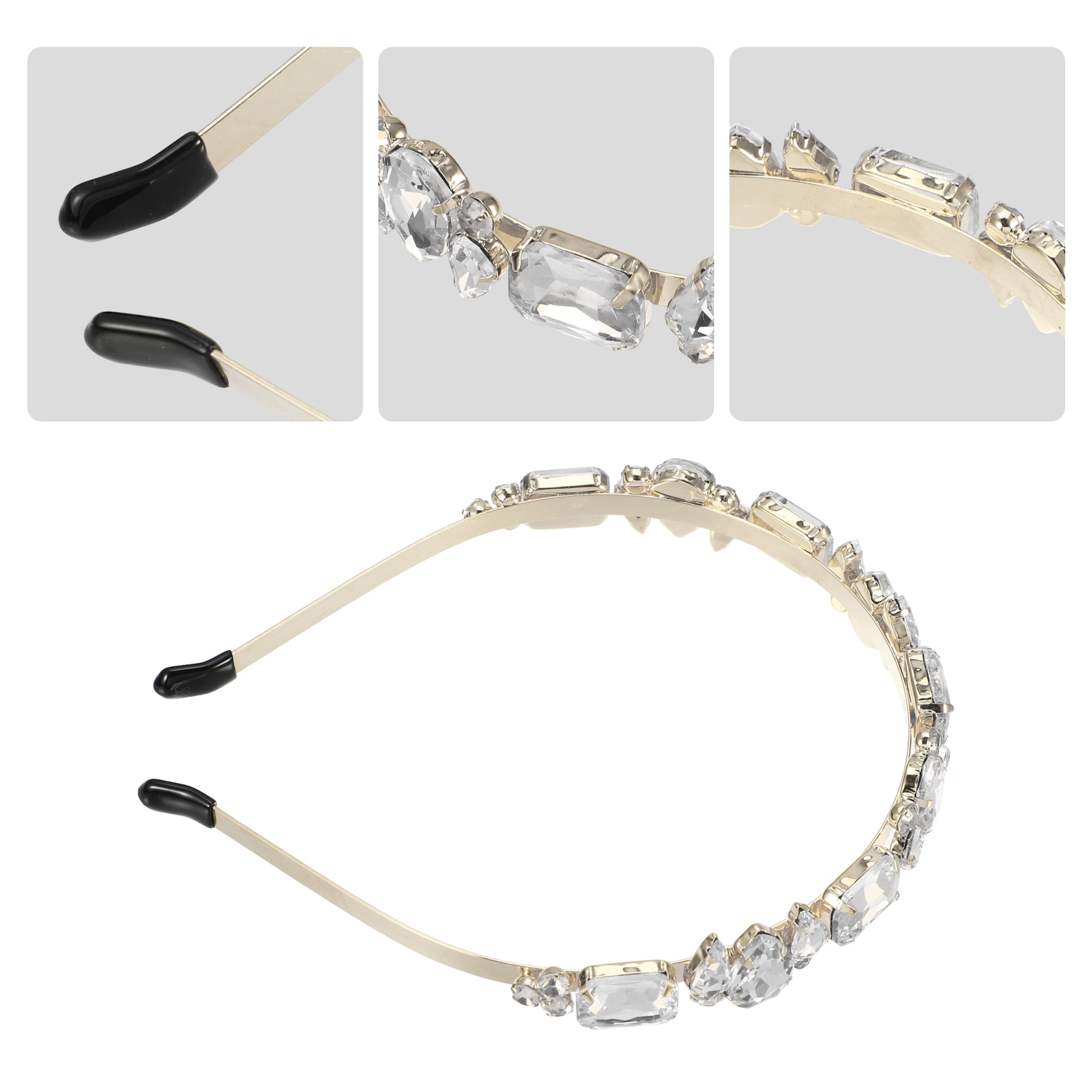 Unique Bargains Fashion Vintage Thin Rhinestone White