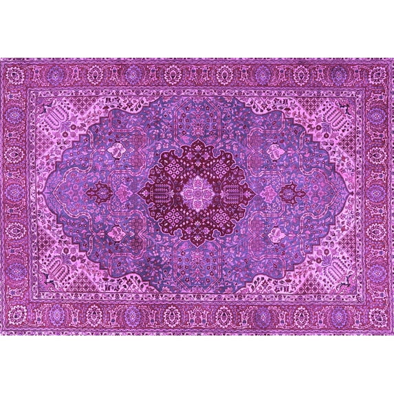 Ahgly Company Indoor Rectangle Medallion Purple Traditional Area Rugs, 2' x 3'