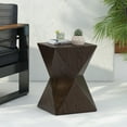 thumbnail image 4 of Square Side Table, Prismatic Symmetry Accent End Table Concrete Outdoor Table, Small Side Tables Drink Table for Patio Garden Balcony Living Room, Natural, 4 of 9