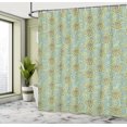 thumbnail image 4 of Ambesonne Floral Shower Curtain, Sketchy Abstract Flowers, 69"Wx84"L, Dark Indigo Pale Green, 4 of 4