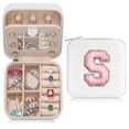 thumbnail image 1 of Parima Bridesmaid Gifts for Wedding Day, Bridesmaid Gifts for Women | Bridesmaid Proposal Gifts Unique Gifts | Wedding Travel Essentials Small Jewelry Box | Travel Jewelry Case - Letter S, White, 1 of 7