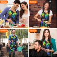 thumbnail image 4 of Colorful Mushroom Star Black Pattern Apron-Garden Aprons for Women with Pockets-Cotton Linen Waterproof Kitchen Cooking Gardening Aprons Adjustable for Kitchen,Cooking,BBQ and Salon 33x27 Inch, 4 of 7