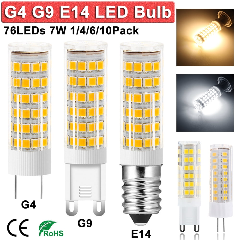 cyklus debitor plejeforældre Rosnek LED Light Bulb,7W AC85V-265V(60W Eqv.) G4/G9/E14 LED Appliance Lamp  Bulb,Warm White Cool White,1/4/6/10Pack - Walmart.com