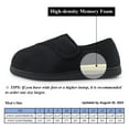 thumbnail image 3 of Diabetic Slippers Shoes for Men Arthritis Edema Adjustable Closure Memory Foam House Shoes, Black 7, 3 of 7