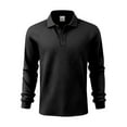 thumbnail image 3 of Betivan Mens Casual Polo Shirt Summer Long Sleeve Vacation Button Beach Knit Stretchy Golf Shirts, 3 of 9
