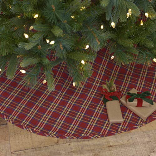 Burlap Santa Ruffled 48" Christmas Tree Skirt VHC Brands NEW 