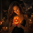 thumbnail image 6 of LED Light Up Jack O Lantern Pumpkin,Realistic Battery Operated Halloween Tabletop Decor,Glowing Ornament for Home,Bar,Party,Mall Display, 6 of 6