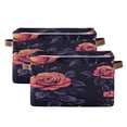 thumbnail image 2 of Square Storage Basket 14.2*10.2*8.3 Inch One Sizex1 Shelf Basket Open Home Storage Bins Bedroom Storage Basket Closet Storage Stylish Decor Cartoon Red Rose, 2 of 9