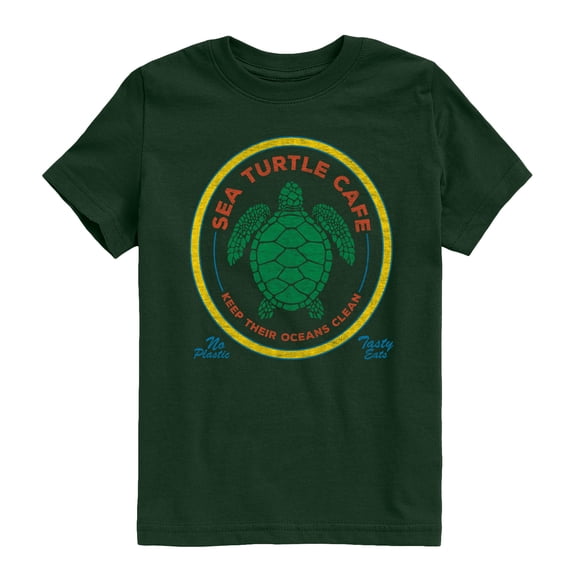 Instant Message - Sea Turtle Cafe Short Sleeve Graphic T-Shirt