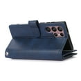 thumbnail image 4 of Allytech Wallet Case for Samsung Galaxy S22 Ultra 5G, Multiple Cards Slots Cash Pocket Purse Stand Magnetic Clasp Hand Wrist Wallet Cover for Samsung Galaxy S22 Ultra 6.8" 2022 - Darkblue, 4 of 6