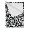 thumbnail image 2 of Black and White Soft Flannel Fleece Blanket, Circular Pattern Monochrome Dots with Bullseye Design Abstract Modern Art, Cozy Plush for Indoor and Outdoor Use, 70" x 90", Black White, by Ambesonne, 2 of 5