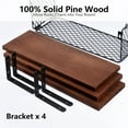 thumbnail image 3 of Floating Shelves, 3 Set Wall Mounted Wood Bathroom Shelves with Wire Storage Basket & Hooks, Farmhouse Floating Shelf Bathroom Accessories for Bedroom, Living Room, Kitchen, Bathroom Decor – Brown, 3 of 7