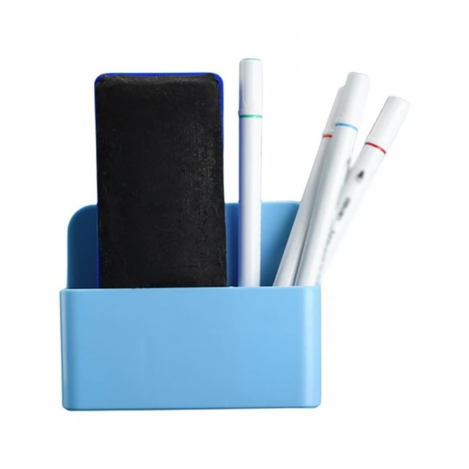 Magnetic Marker Holder, Dry Erase Pen Holder, Storage for Dry Erase Marker, Eraser, Bottle Opener, Remote Controls, Notes, Ideal for Magnetic Board, Fridge Door, and Locker, 1 Pcs, 4.92x1.57x4.92"