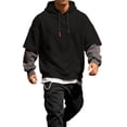 thumbnail image 3 of Hooded Sweatshirts for Men Hooded Casual Slim Color Block Long Sleeve Pullover Hoodie For Daily Casual Wear, 3 of 6