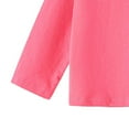 thumbnail image 5 of Comfortable 100% Cotton Girls Long Sleeve Crewneck Tee, Solid Hot Pink Relaxed Fit Kids Shirt for Play, School & Layering (Ages 1-8),Size 1-2T, 5 of 5