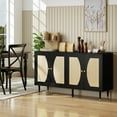 thumbnail image 2 of HOMCOM Buffet Boho, Armoire avec Étagères Ajustables, Noir, 2 of 10