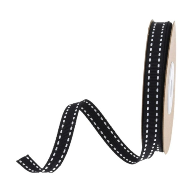 yuksok Grosgrain Ribbon Gift Wrapping Ribbon for Headband Handmade Craft Bow Making Black