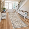 thumbnail image 3 of Roxstand 2'x10' Washable Runner Rug for Hallway Entrance Bedroom Entryway, Vintage Non Slip Stain Resistant Kitchen Rugs, Brown, 3 of 10