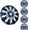 Black Lacquer & Blue Lacquer, variant on 16 inch Universal Hubcap Wheels Cover Replacement for Car Truck SUV ABS&PC Hub Caps Accessories Set of 4,Black Lacquer & Blue Lacquer
