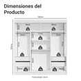 thumbnail image 3 of Ropero Closet Madesa Reno 3 Puertas Corredizas 4 Cajones B, 3 of 11