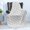 thumbnail image 4 of Geometric Soft Flannel Fleece Blanket, Lines Stripes Crossing in Hexagonal Design with Triangles Modern Art Print, Cozy Plush for Indoor and Outdoor Use, 50" x 70", Black and White, by Ambesonne, 4 of 5