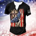 thumbnail image 2 of Wyzesi Men Tshirts Mens Summer Fashion Retro Old Basic Button Placket Small Print Long Sleeve Shirt Short Sleeve Shirt T Shirt Compression T Shirts Men Football Turtle Neck Short Sleeve, 2 of 3