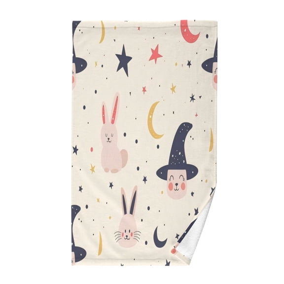 Pure Cotton Face Towel 16x28 Inches Hand Towel Bath Towel Hand Bath Towels Soft Good Water Absorption for Washing Face Wiping Face Magic Rabbit