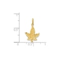 thumbnail image 2 of Gem & Harmony 14K Yellow Gold Diamond-Cut Leaf Charm Pendant Necklace with Chain for Women, 2 of 5