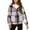 Purple, variant on Kids Plaid Hooded Jacket Long Sleeve Zipper Front Coat Warm Faux Fleece Lined Outerwear with Large Pockets Fashionable Thick Fall Winter Coat for Big Kids(Purple,10-11 Years)