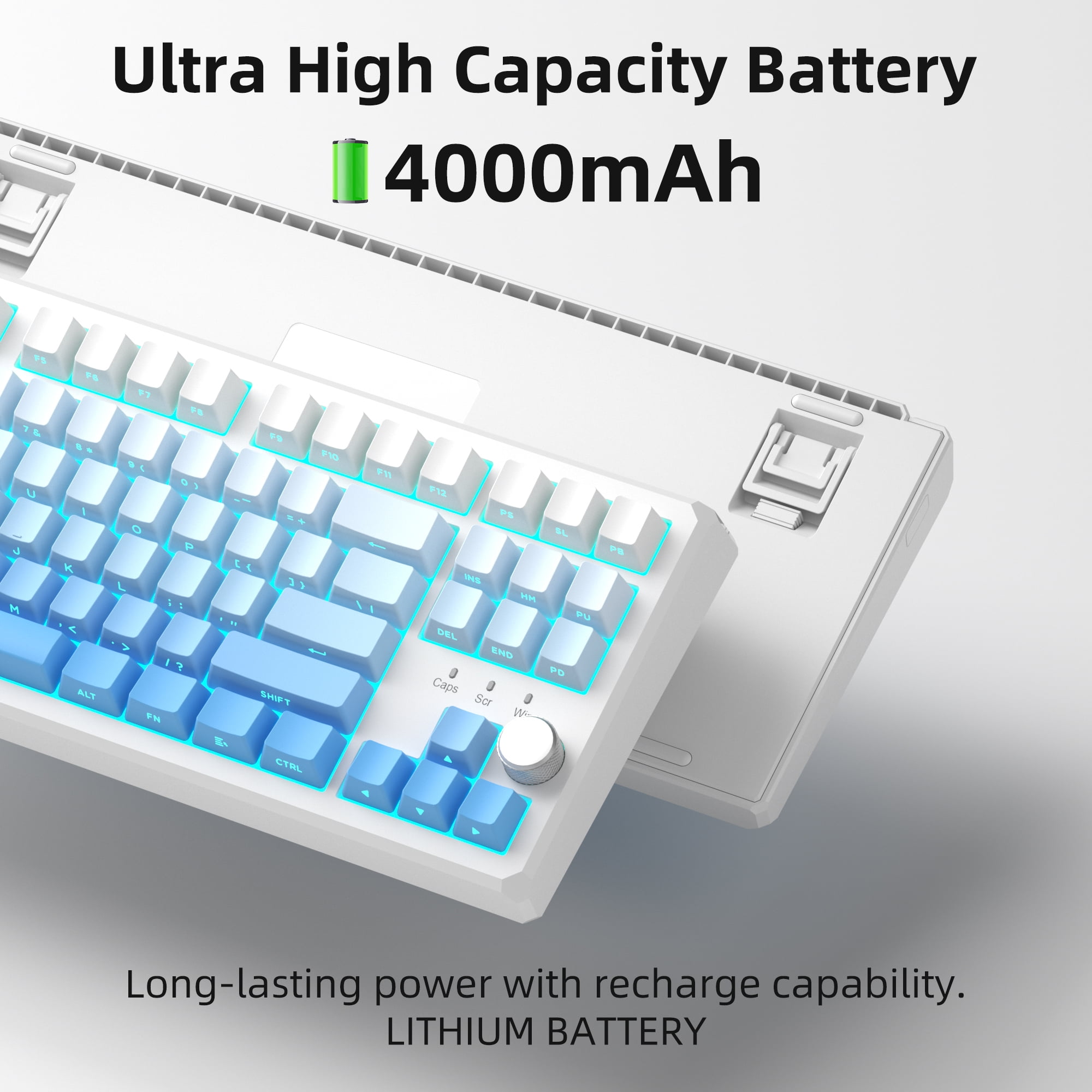 MageGee SKY87 Mechanical Wireless Keyboard Gasket 2.4G/USB/Bluetooth RGB PBT Side-Printed Hot Swap Custom Keyboard with Knob