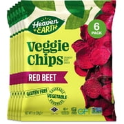 Heaven & Earth Beet Chips 1oz (6 Pack) Crisp and Delicious | Gluten Free | Certified Kosher (including Passover)