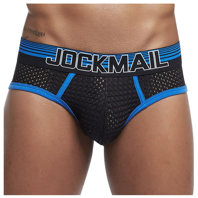 OVTICZA Men's Jock Strap Jockstrap Briefs Athletic Supporters Male Bikini  Underwear M Blue 