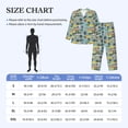 thumbnail image 4 of Honeii Hawaiian Style Pattern Mens Pajamas Set,2pcs Men's Lounge Long Sleeve Sleep Shirt and Pajama Bottoms Sleepwear Set,Mens Pjs Sets-X-Large, 4 of 7
