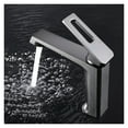thumbnail image 4 of Bathroom Basin Faucet, Black Chrome Brass Single Handle Hot And Cold Water Mixer Sink Tap, Deck Mounted Luxury Lavatory Tap, 4 of 9