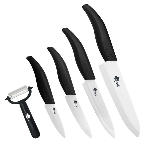 Akatsuki Ceramic Knife Set 9-Piece Kitchen Chef Paring Knives Set with Covers,3", 4", 5", 6" Vegetable Fruit Cooking Knife and a Peeler