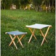 thumbnail image 4 of KAIYANG Taburete plegable portátil de madera maciza Maza para exteriores, banco para pescar, silla para el hogar (blanco grande) pequeño gris, 4 of 5