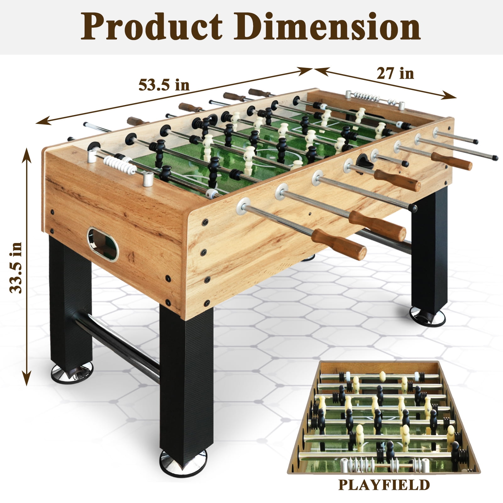 Seydrey 54" Competition Sized Foosball Table, Arcade Table Soccer for Home with Leg Levelers & Heavy-Duty Legs, Perfect for Family