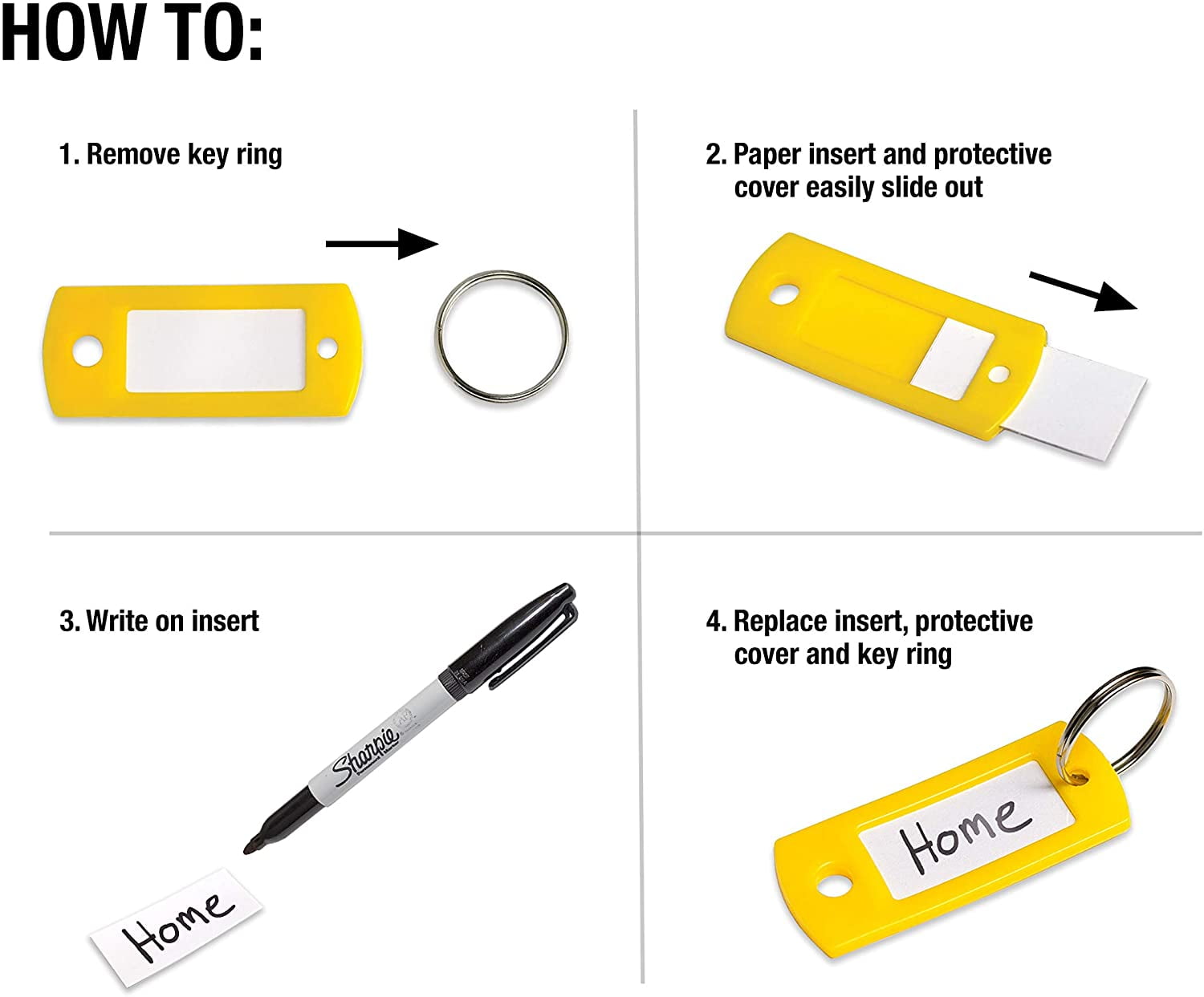 LUCKY LN Key Tag w/ Overlapping Rin Refill