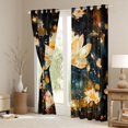 thumbnail image 3 of Manfei Chic Lotus Flower Blackout Curtains Set of 2 (52x84 Each),Country Plant Floral Window Curtains,Staryy Night Curtains and Drapes For Kids,Microfiber Bedroom Decor, 3 of 6