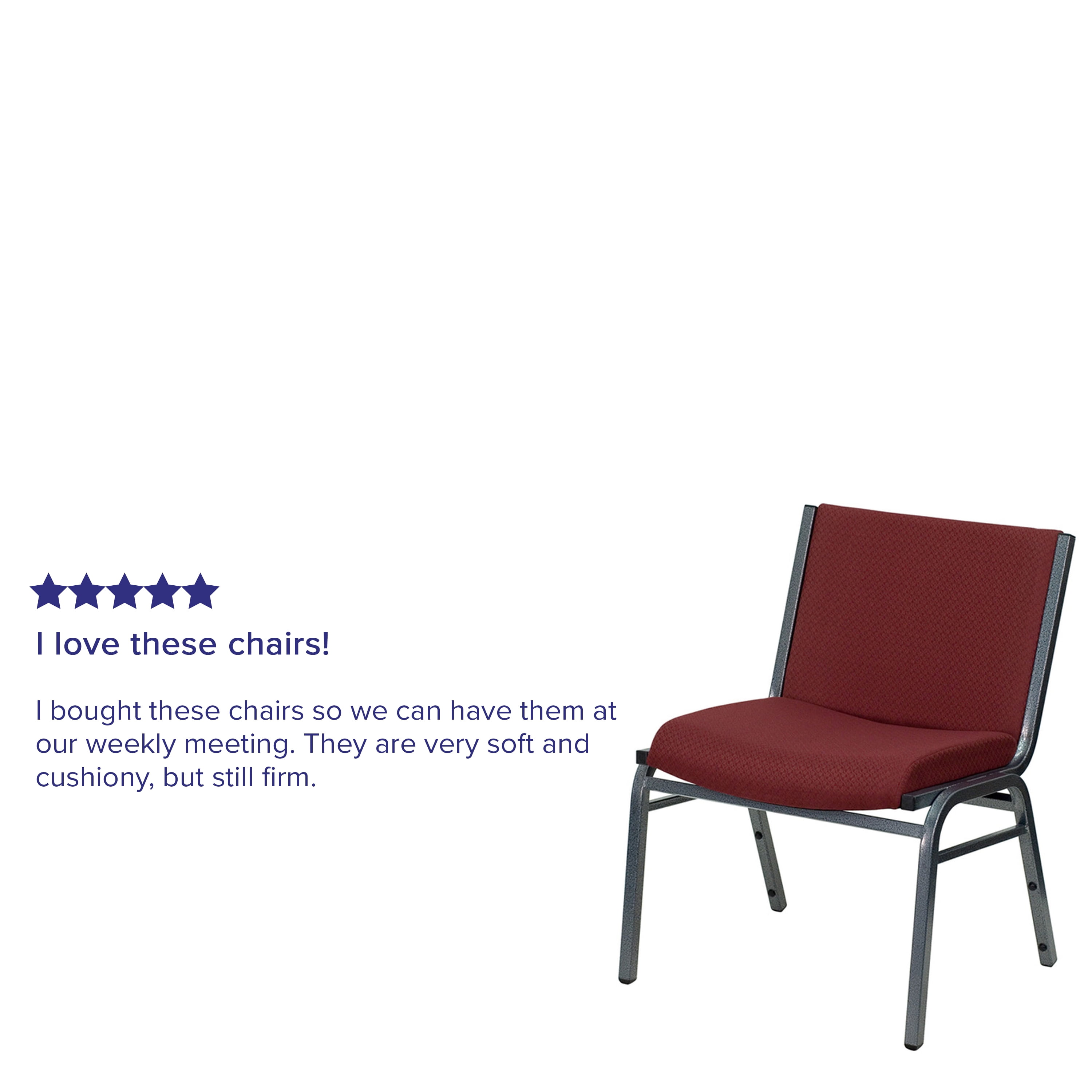 Details about   Big & Tall 1000 lb Rated Fabric Stack Chair 