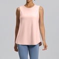 thumbnail image 5 of Workout Tank Tops Woman Mesh Yoga Tanks Quick Dry Sleeveless Gym Shirts with Side Slits Loose Fit Athletic Tops Pink S(S), 5 of 9
