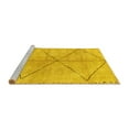thumbnail image 2 of Ahgly Company Machine Washable Indoor Square Abstract Yellow Modern Area Rugs, 3' Square, 2 of 4