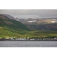 thumbnail image 2 of Grall, Don 32x23 Black Ornate Wood Framed with Double Matting Museum Art Print Titled - Iceland, HusavIk City and surrounding mountains, 2 of 4
