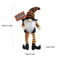 thumbnail image 3 of Halloween Faceless Gnome Doll, Striped Long-Leg Witch Hat with Broom Figurine, Spooky Tabletop Ornament for Home Party Home Shelf Mantel Decor, 3 of 5