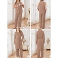thumbnail image 4 of Avidlove Maternity Pajamas and Robe Set 3 Piece Double Layer Sleeveless Nursing Top,Pregnancy Pants with Robe Pjs Sleepwear, 4 of 8