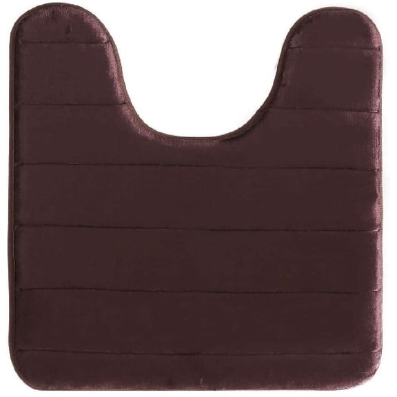 Brown Memory Foam Toilet Bathroom Mat, Soft and Comfortable U-Shaped, Thick Water Absorption Non-Slip and Machine Wash and Easier to Dry for Bath Commode 20 X 24 Inches Contour Rug