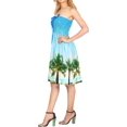 thumbnail image 2 of HAPPY BAY Women's Summer Boho Beach Strappy Smocked Mini Swing Dress Tube Top Strapless Dresses for Women One Size Aqua, Palm Trees, 2 of 3