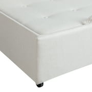 Serta Monroe Modern Convertible Sofa with Queen Size Sleeper, Oyster Woven Fabric