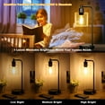 Neoglint Set of 2 Industrial Table Lamps, Black Touch Control 3Way Dimmable, 2 USB Ports & AC